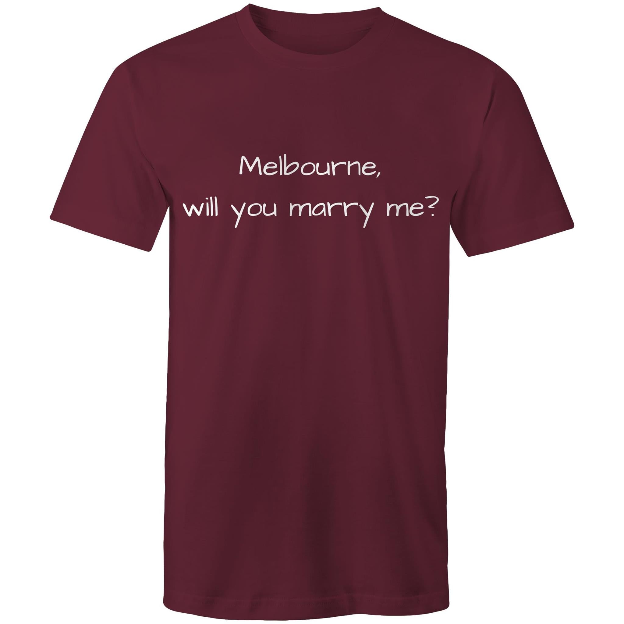 Will You Marry Me? Men's T-shirt Melbourne Marriage Proposal - Funny Tee
