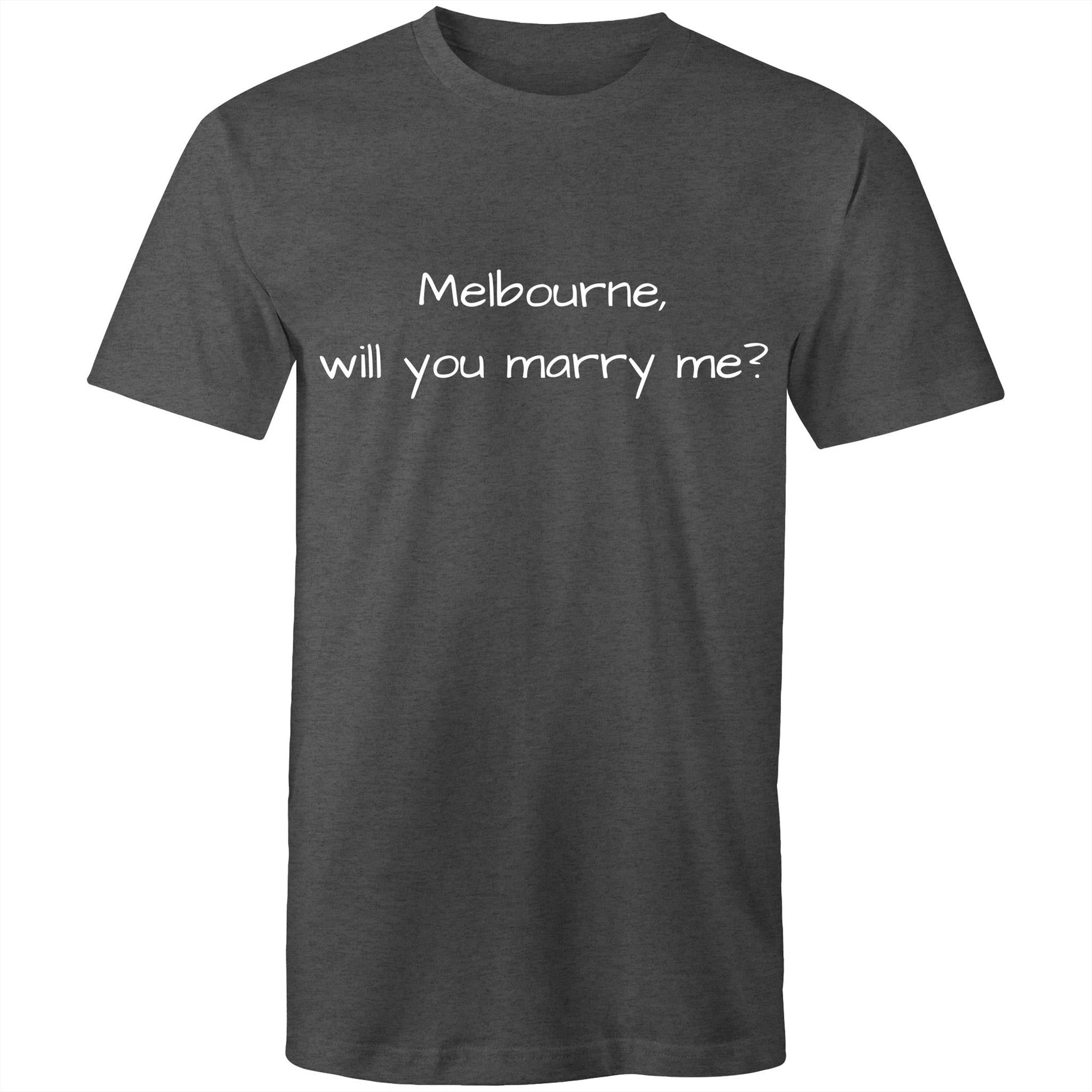 Will You Marry Me? Men's T-shirt Melbourne Marriage Proposal - Funny Tee