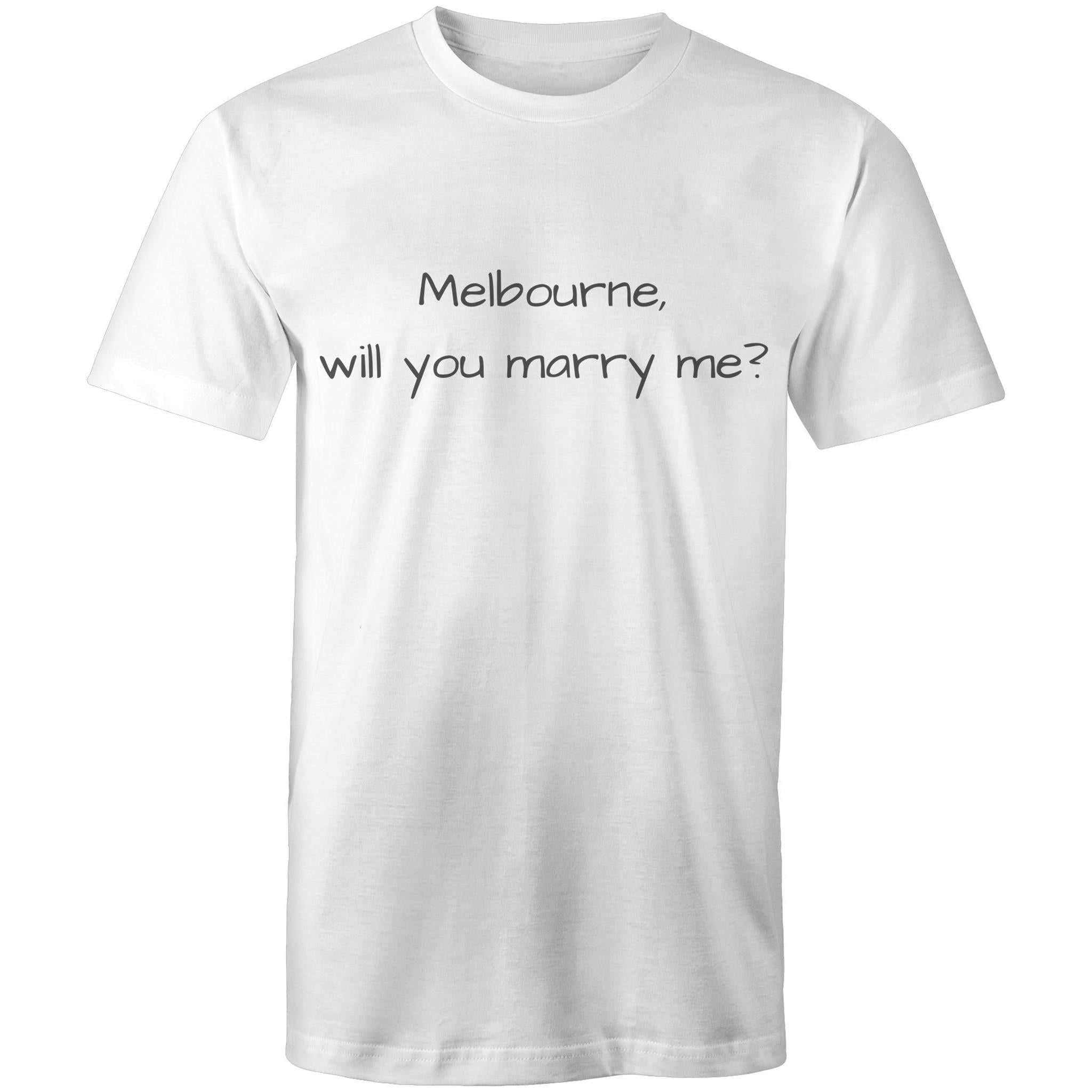 Will You Marry Me? Men's T-shirt Melbourne Marriage Proposal - Funny Tee