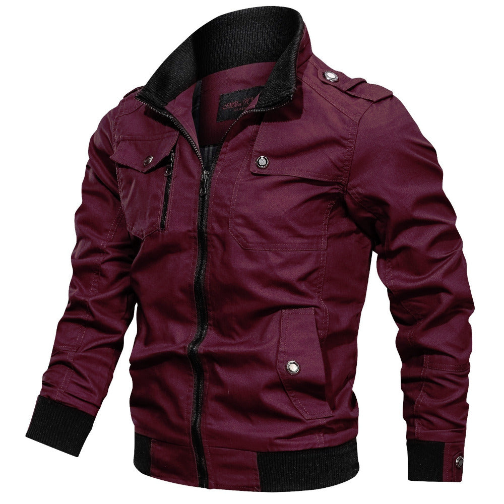 Windbreaker Outwear Bomber Jacket Streetwear Men's
