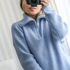 Women's Turtleneck Zip Up Sweater