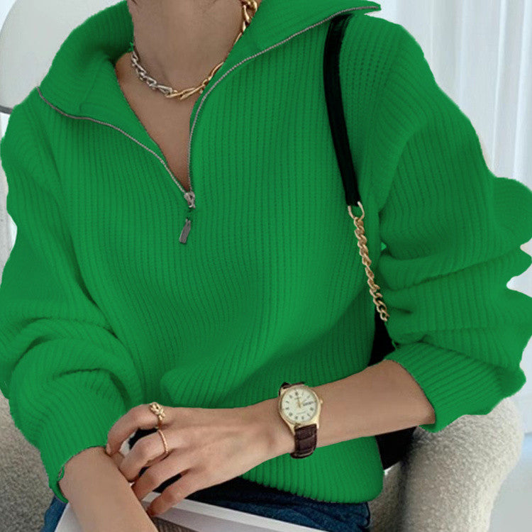 Women's Turtleneck Zip Up Sweater