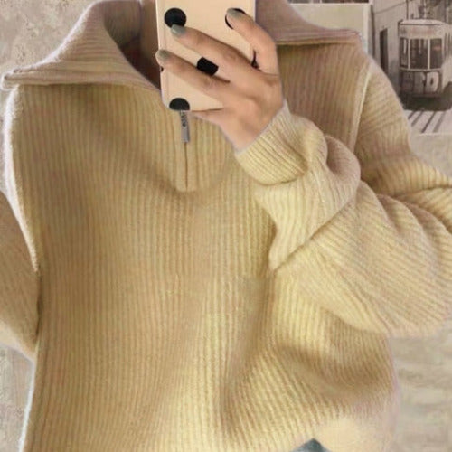 Women's Turtleneck Zip Up Sweater