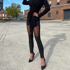 Pencil Pants Trousers With Lace Embroidery Women's