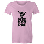 Women's T-shirt "Melbourne Shaka" Rock On Funny Hand Sign