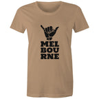 Women's T-shirt "Melbourne Shaka" Rock On Funny Hand Sign