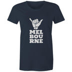 Women's T-shirt "Melbourne Shaka" Rock On Funny Hand Sign