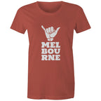 Women's T-shirt "Melbourne Shaka" Rock On Funny Hand Sign