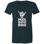 Women's T-shirt "Melbourne Shaka" Rock On Funny Hand Sign