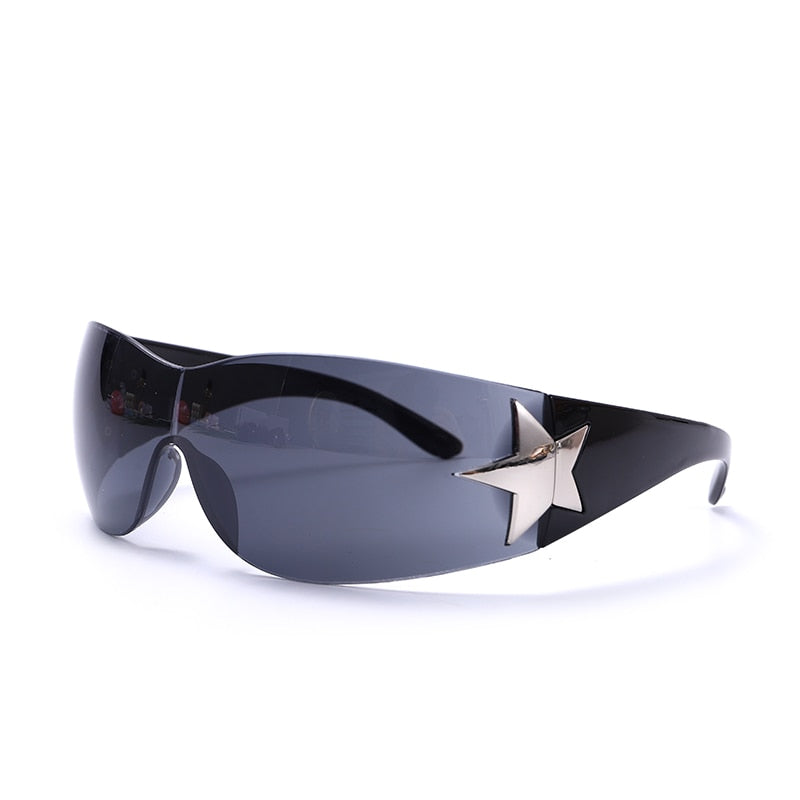 Wrap Hollywood Star Sunglasses Punk Rebel Rocker Y2K
