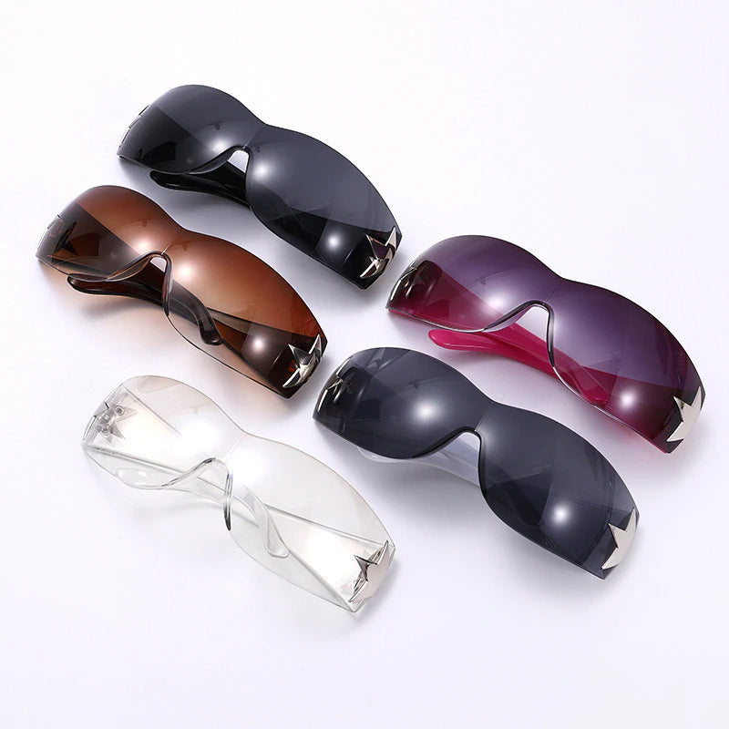 Wrap Hollywood Star Sunglasses Punk Rebel Rocker Y2K