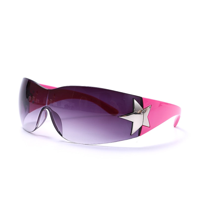 Wrap Hollywood Star Sunglasses Punk Rebel Rocker Y2K