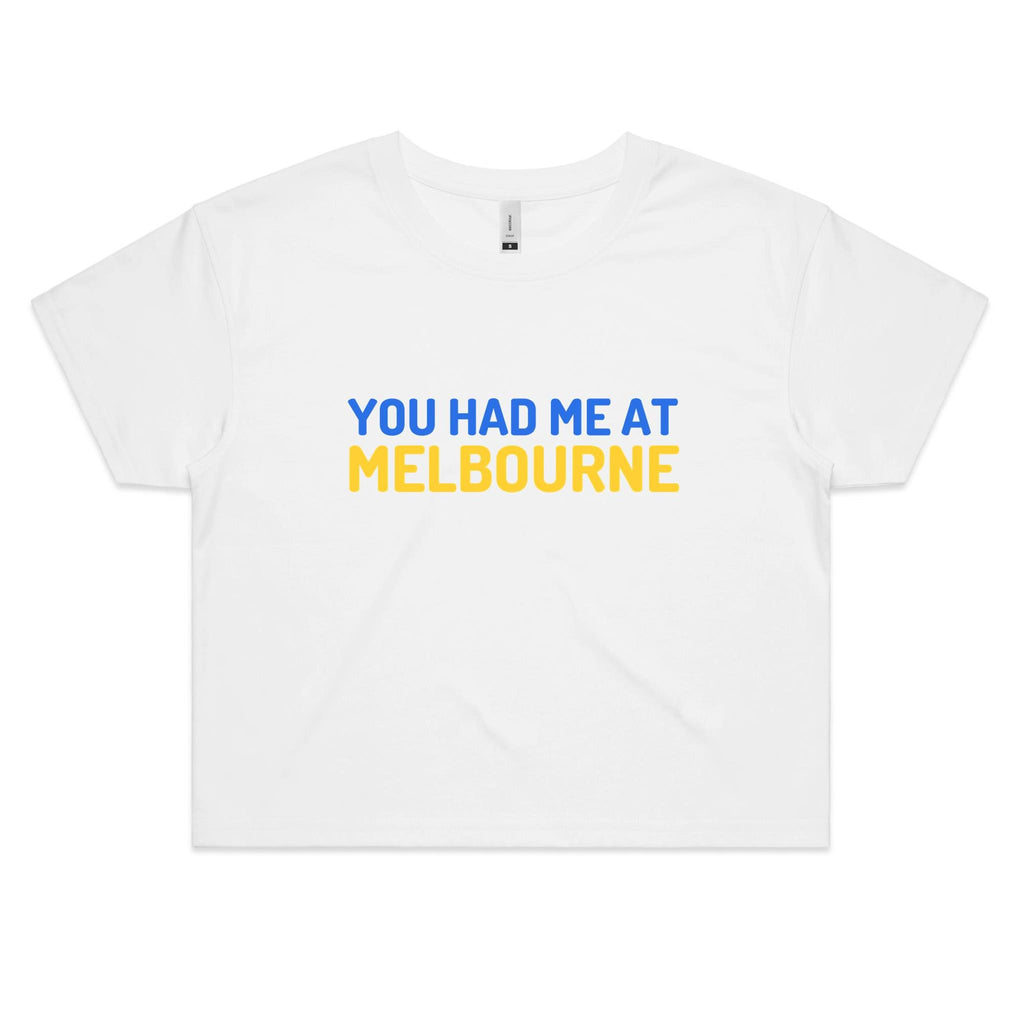 "You Had Me At Melbourne" Women's Crop T-shirt Famous Funny Jerry Maguire Movie Quote