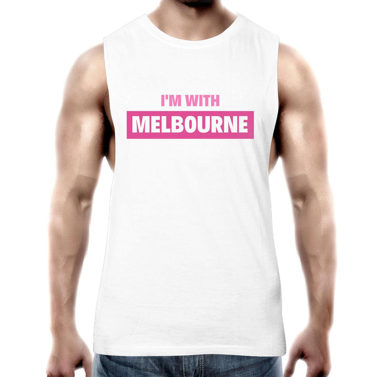 Men's Tank Top "I'm With Melbourne" - Workout Gym Wear Singlet