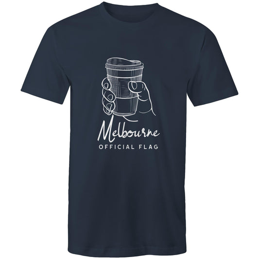 Funny "Melbourne Official Flag" (take away coffee cup) - Men's T-Shirt Slogan Tee