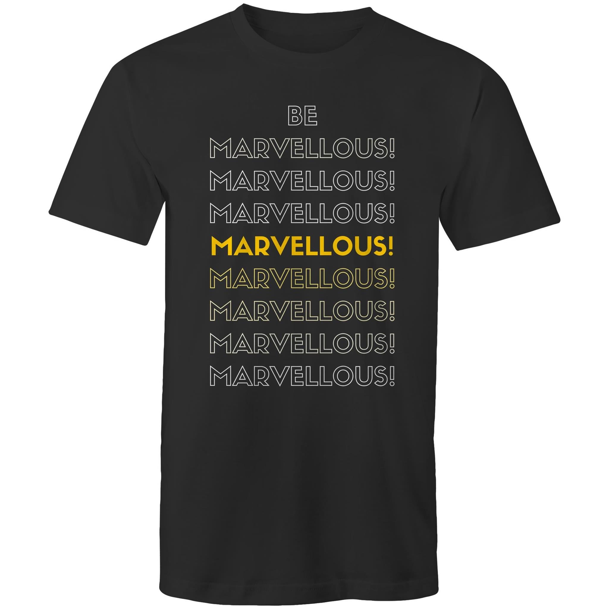 Positive "Be Marvellous!" Men's Motivation T-shirt Plus Sizes