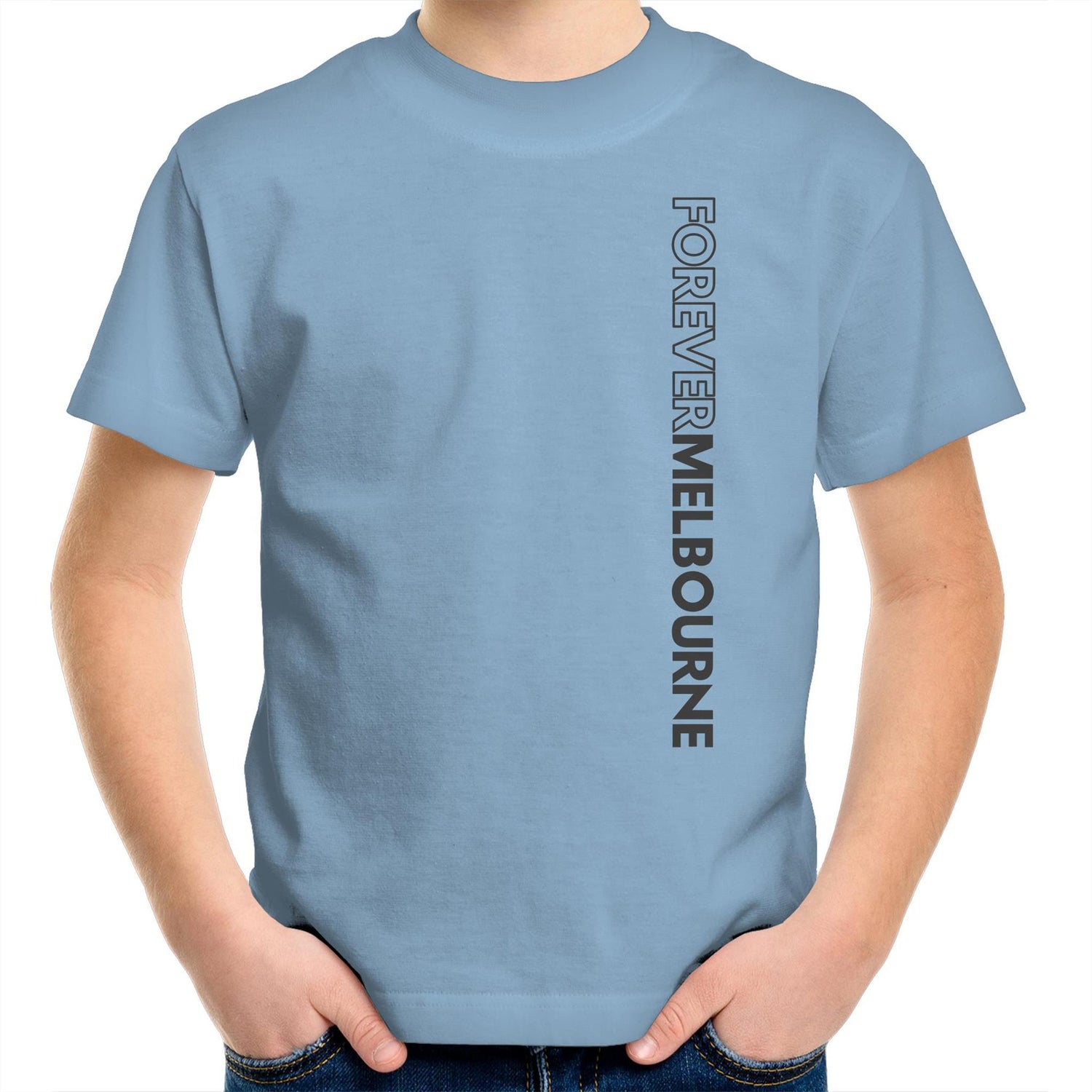 Forever Melbourne - Kids Vertical Slogan Youth Crew T-Shirt Children's Clothing Melbourne City