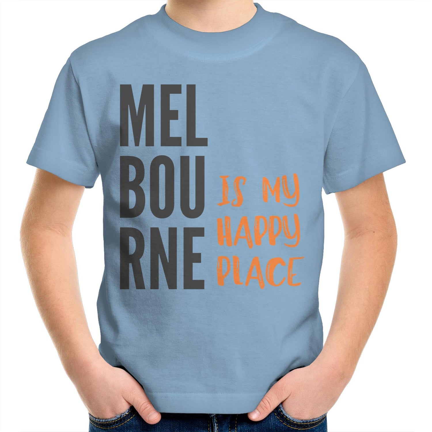 Funny Kids T-shirt "Melbourne Is My Happy Place" - Youth Crew Tee