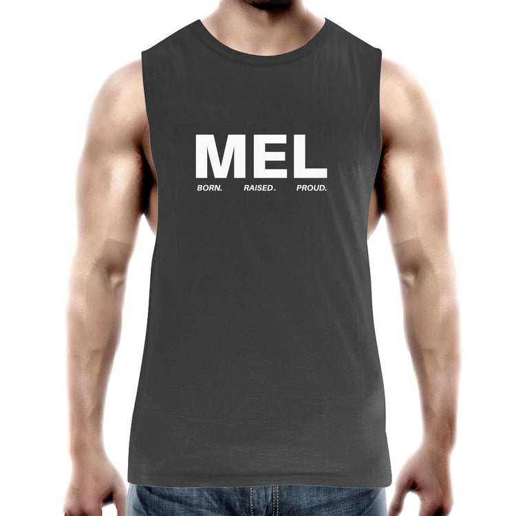 Men's Tank Top "Melbourne Born Raised Proud" - Motivational Gym Workout Tank Top / T-shirt / Singlet