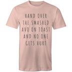 Funny Men's Breakfast T-shirt "Hand Over Smashed Avocado No One Gets Hurt"