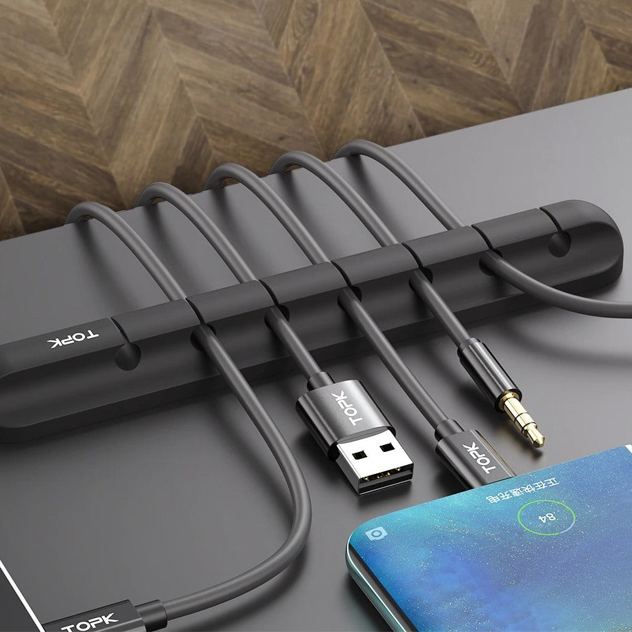 Cable Tidy Clips Computer Cords Stick On Holder