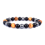Energy Bracelet Tiger's Eye, Black Obsidian, Hematite