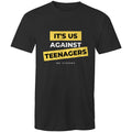 Funny Men's T-shirt "It's Us Against Teenagers" Plus Sizes