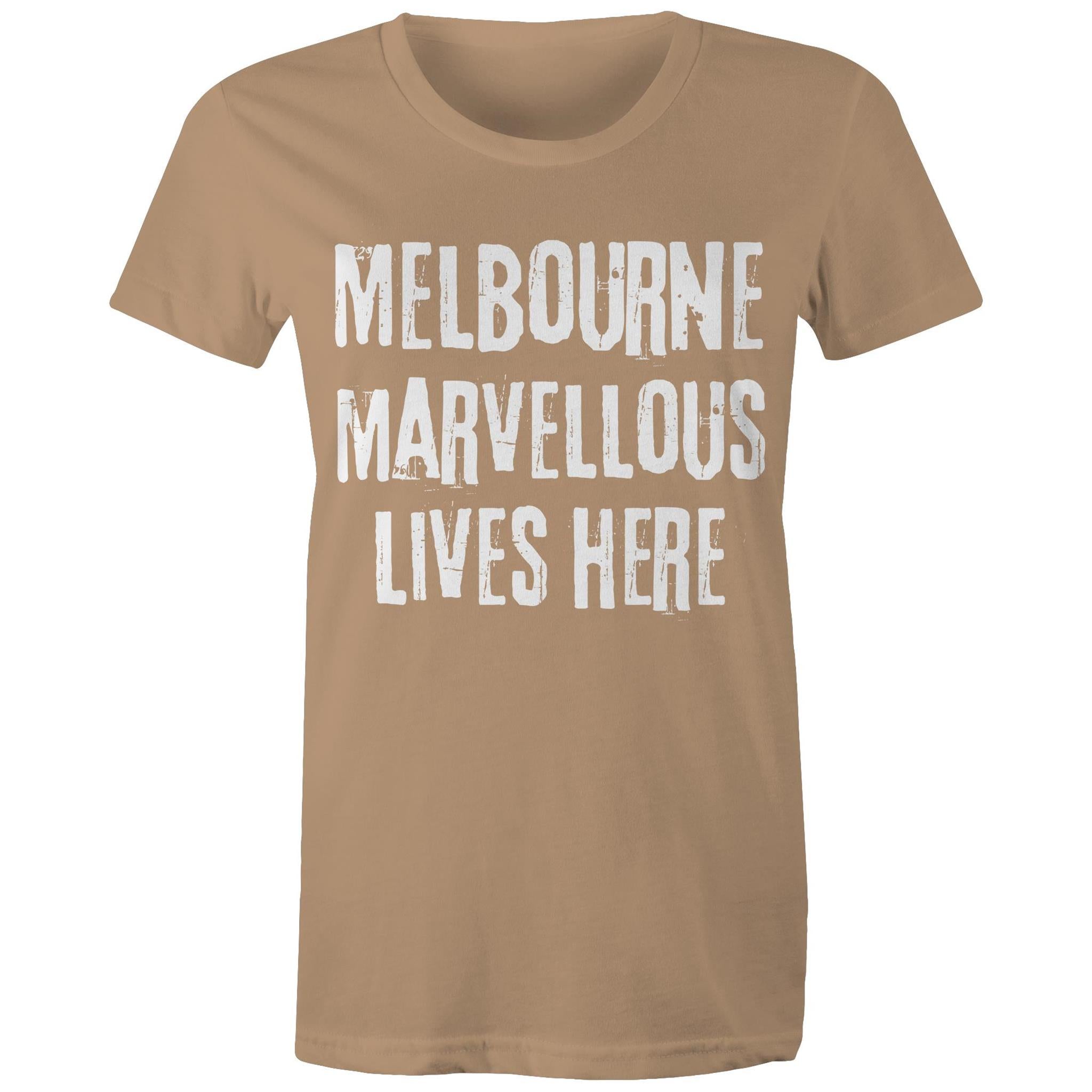Women's Melbourne T-shirt Marvellous Lives Here
