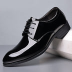 Italiano Black Patent Leather Oxford Dress Shoes Classic Shiny