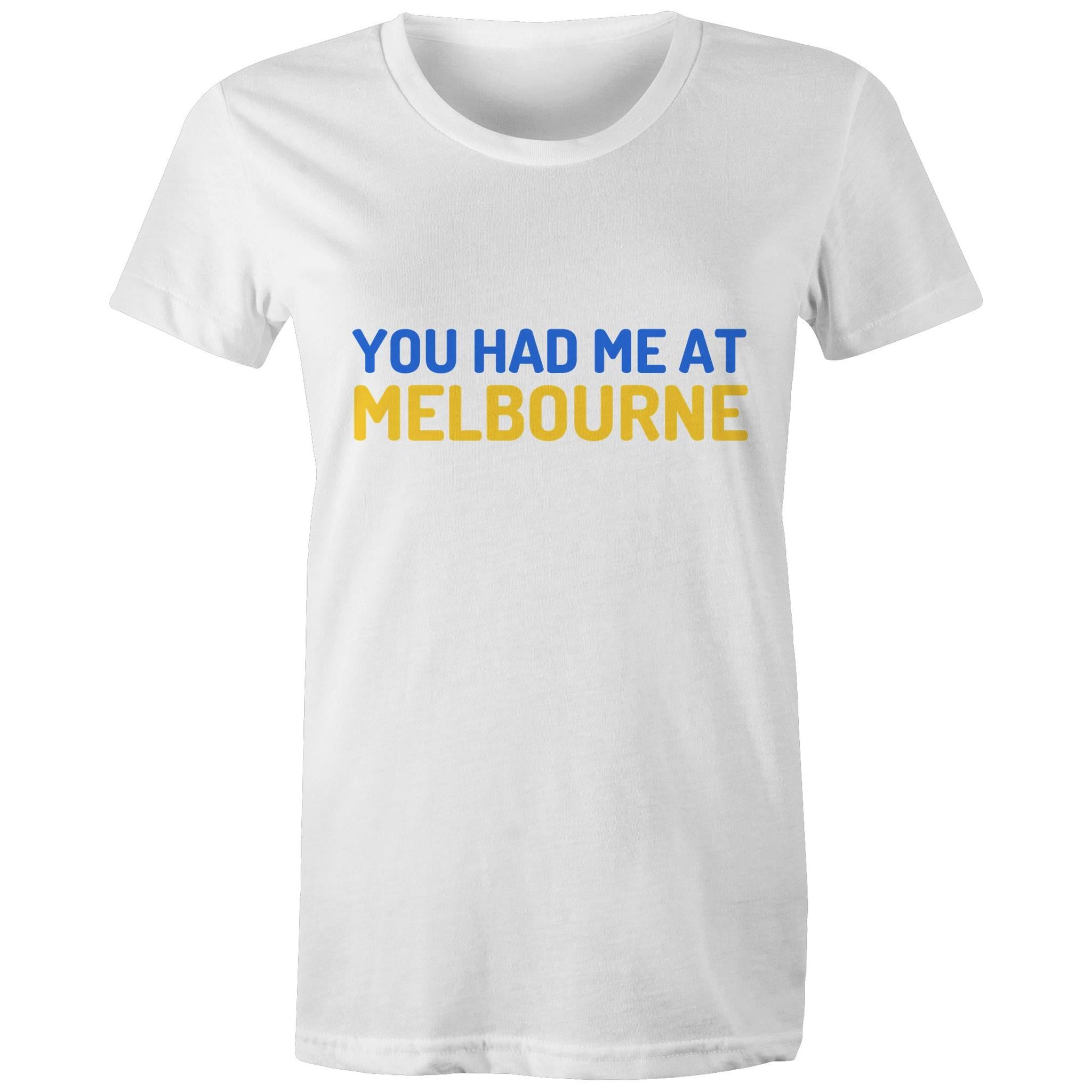 Funny "You Had Me At Melbourne" Women's T-shirt Famous Jerry Maguire Movie Quote