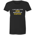 Funny T-shirt Slogan "I live like I type - fast with lots of mitsakes" Bad Spelling