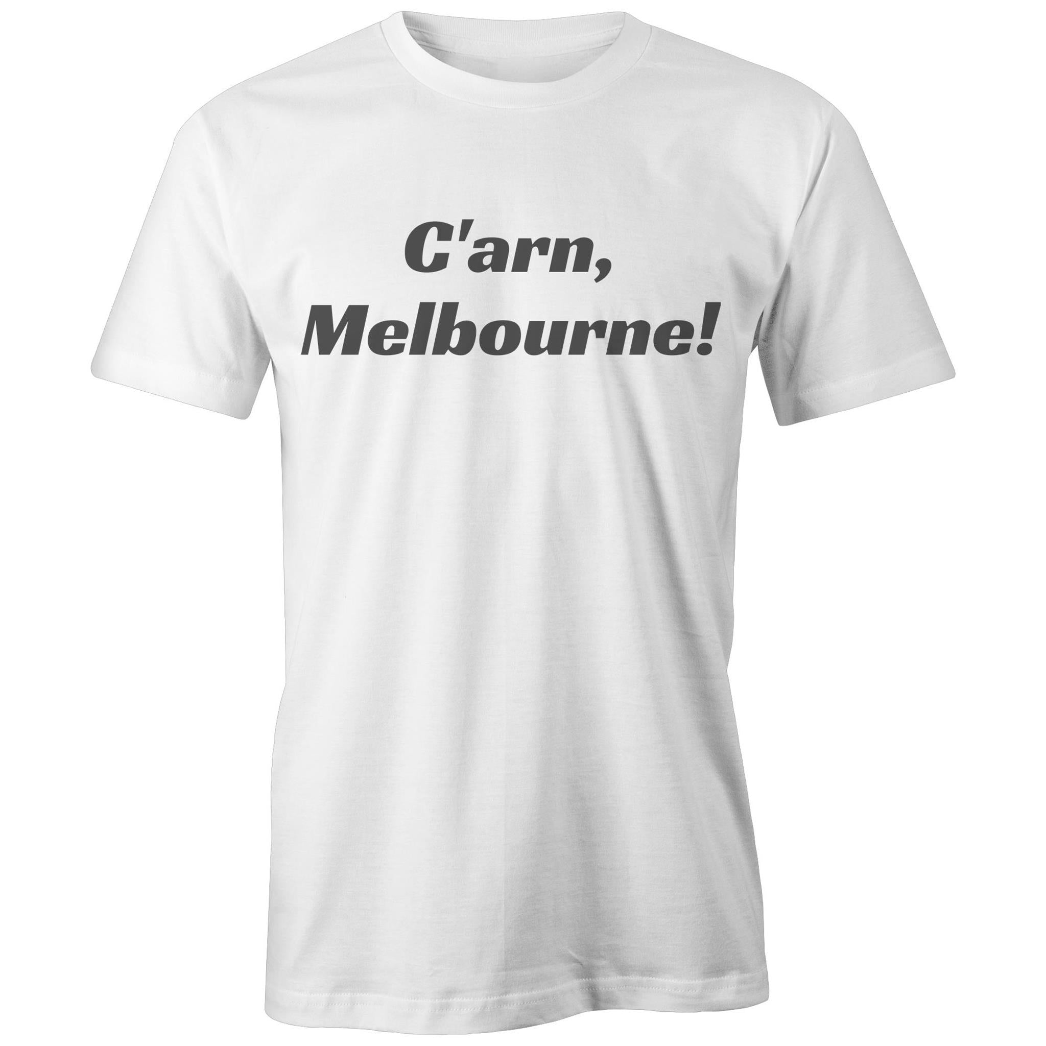 "C'arn Melbourne" T-shirt - Footy AFL Sports Slogan Men's Football Tee
