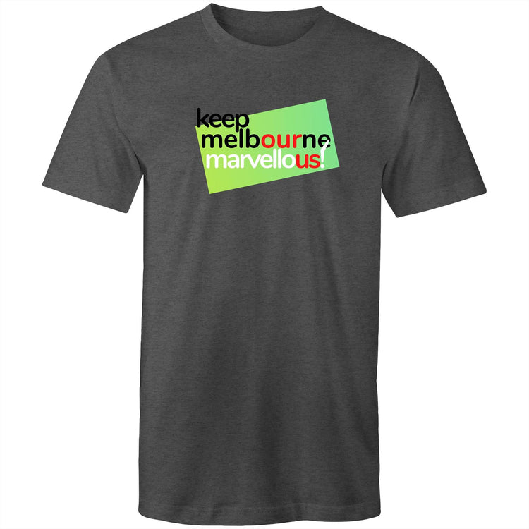 Men's T-shirt "Keep Melbourne Marvellous!" Hoddle Grid Garden State Green Design Tee