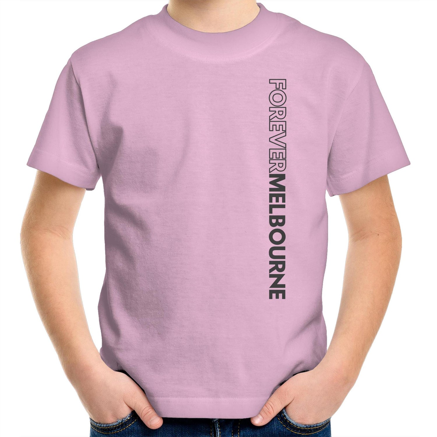 Forever Melbourne - Kids Vertical Slogan Youth Crew T-Shirt Children's Clothing Melbourne City