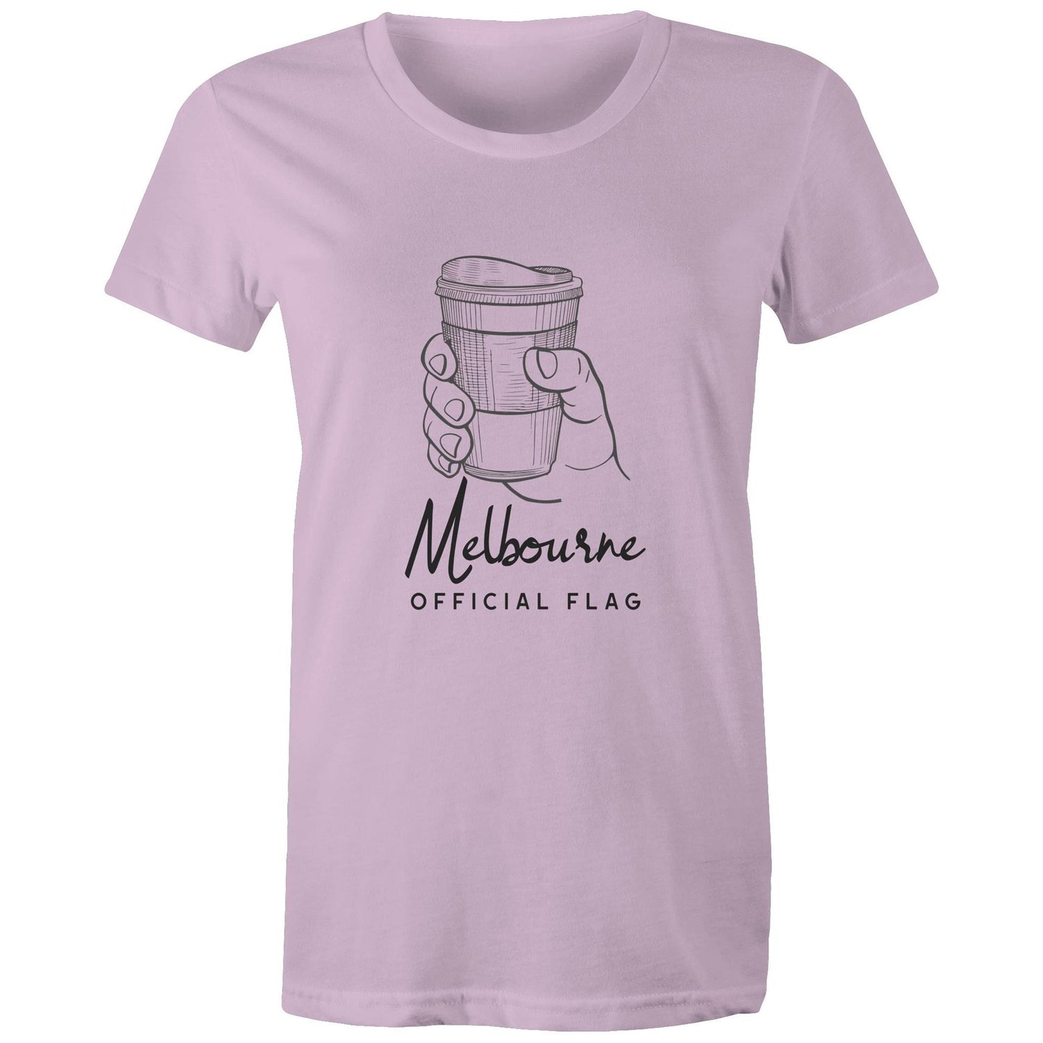 "Melbourne City Official Flag" (take away coffee cup) Funny T-shirt - Women's Top