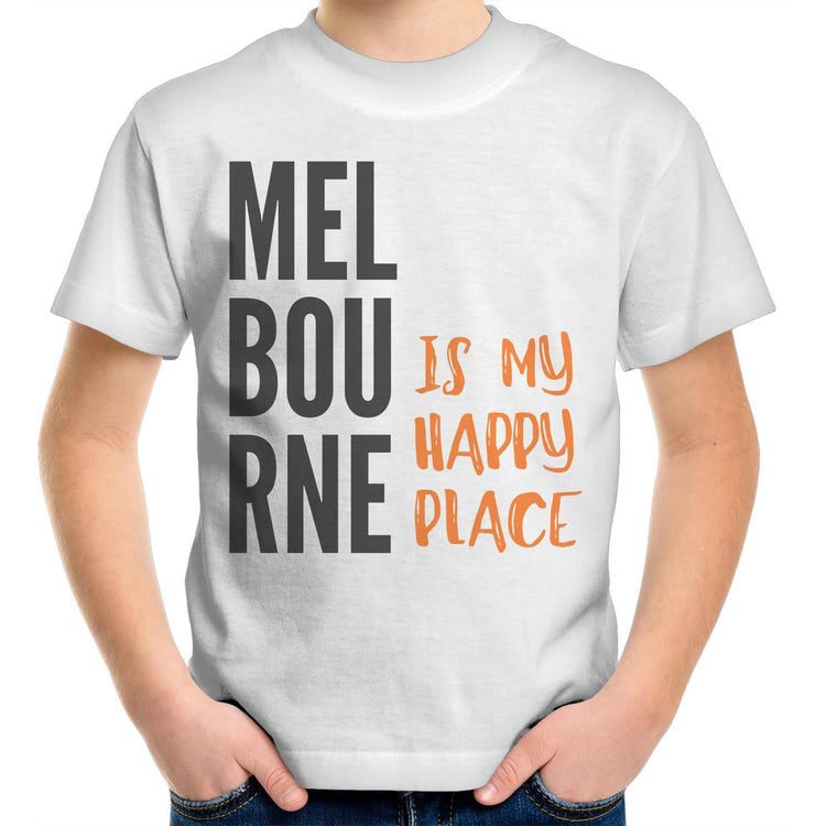 Funny Kids T-shirt "Melbourne Is My Happy Place" - Youth Crew Tee