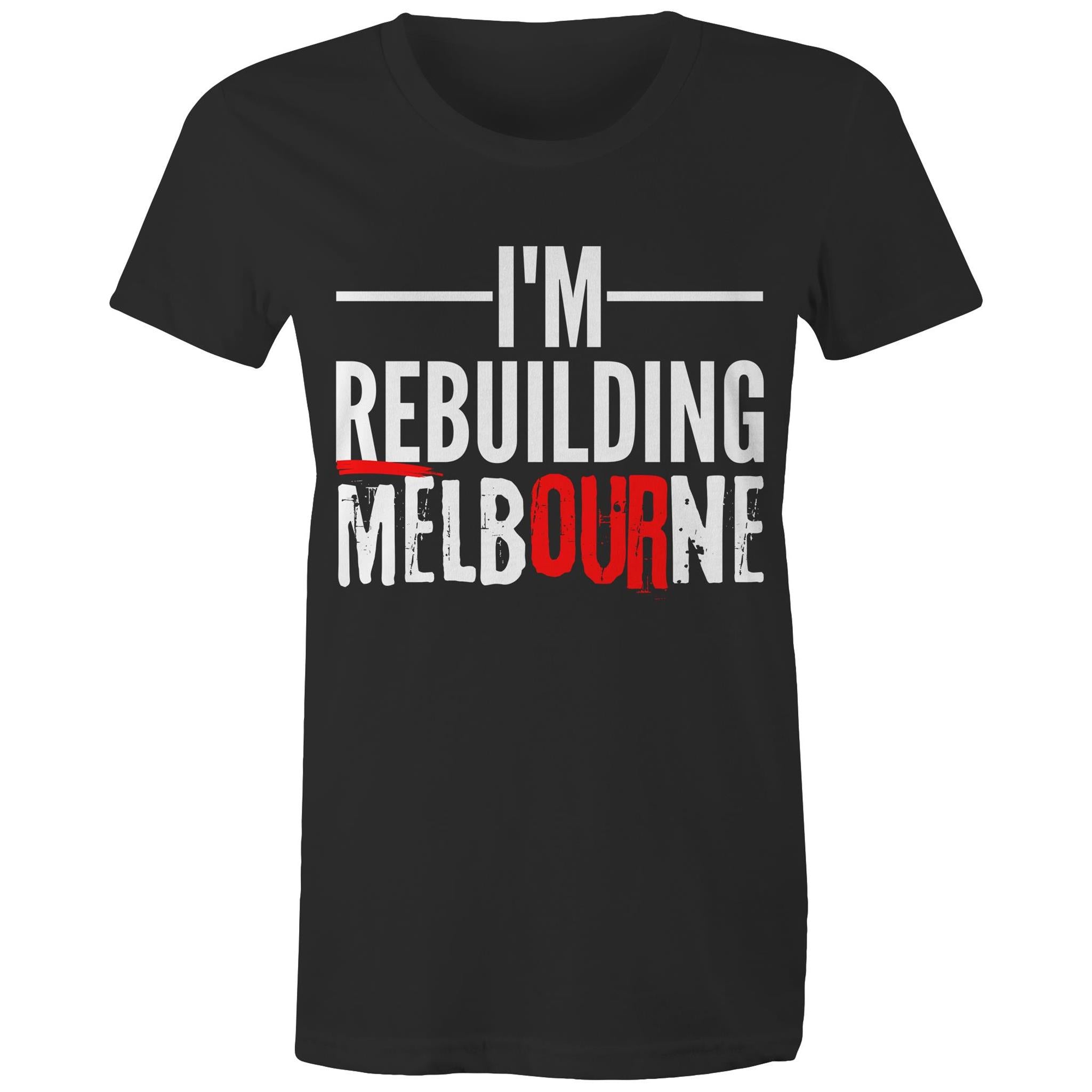 Proud of Melbourne Women's T-shirt Rebuilding Melbourne Slogan