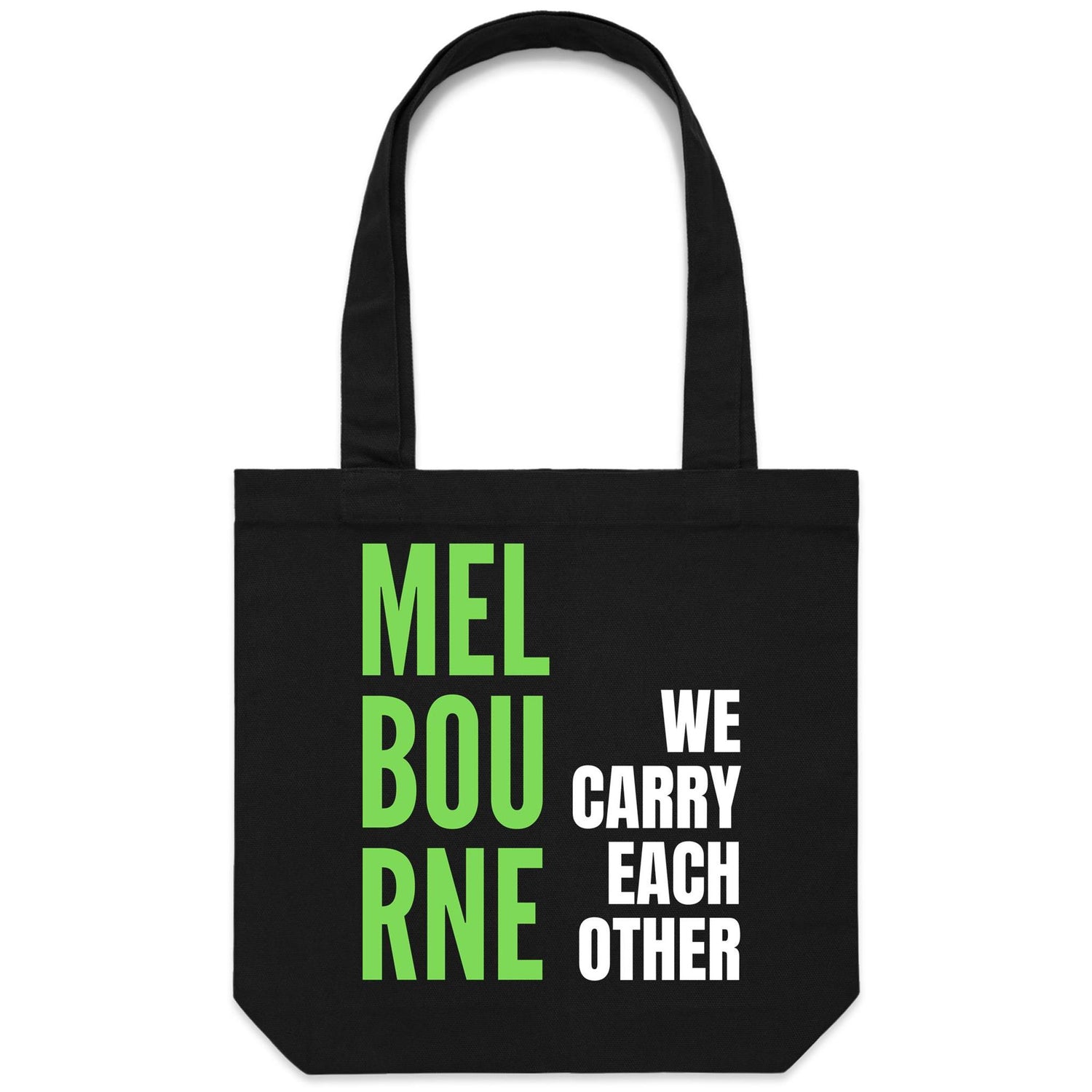 Canvas Quality Tote Shopping Bag - Melbourne We Carry Each Other Slogan