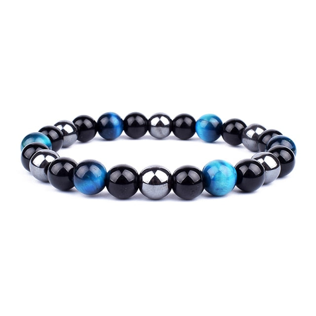 Energy Bracelet Tiger's Eye, Black Obsidian, Hematite