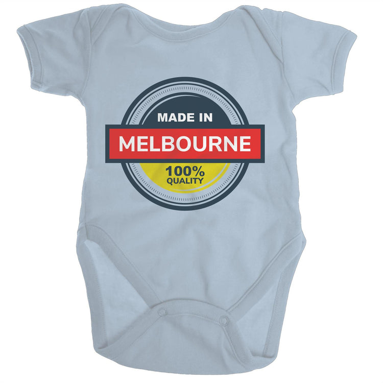 Baby One-Piece "Made in Melbourne 100% Quality" Funny Toddler Romper Jump Suit