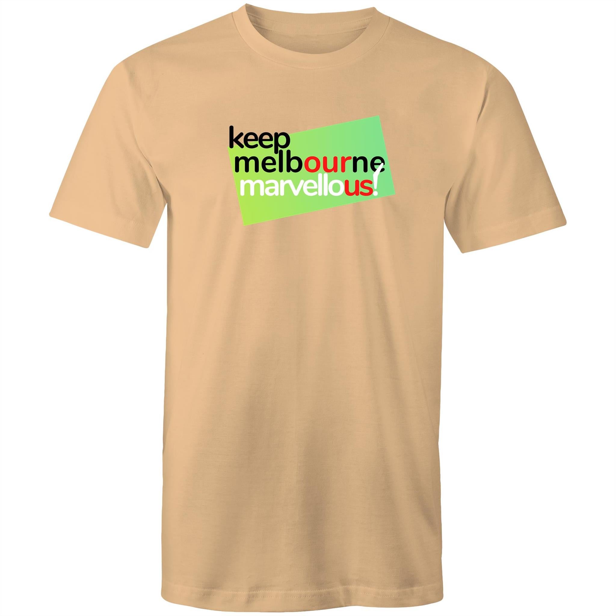 Men's T-shirt "Keep Melbourne Marvellous!" Hoddle Grid Garden State Green Design Plus Sizes Tee