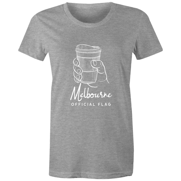 "Melbourne City Official Flag" (take away coffee cup) Funny T-shirt - Women's Top