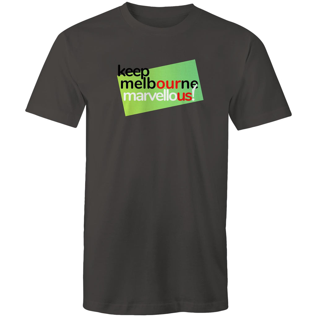 Men's T-shirt "Keep Melbourne Marvellous!" Hoddle Grid Garden State Green Design Plus Sizes Tee