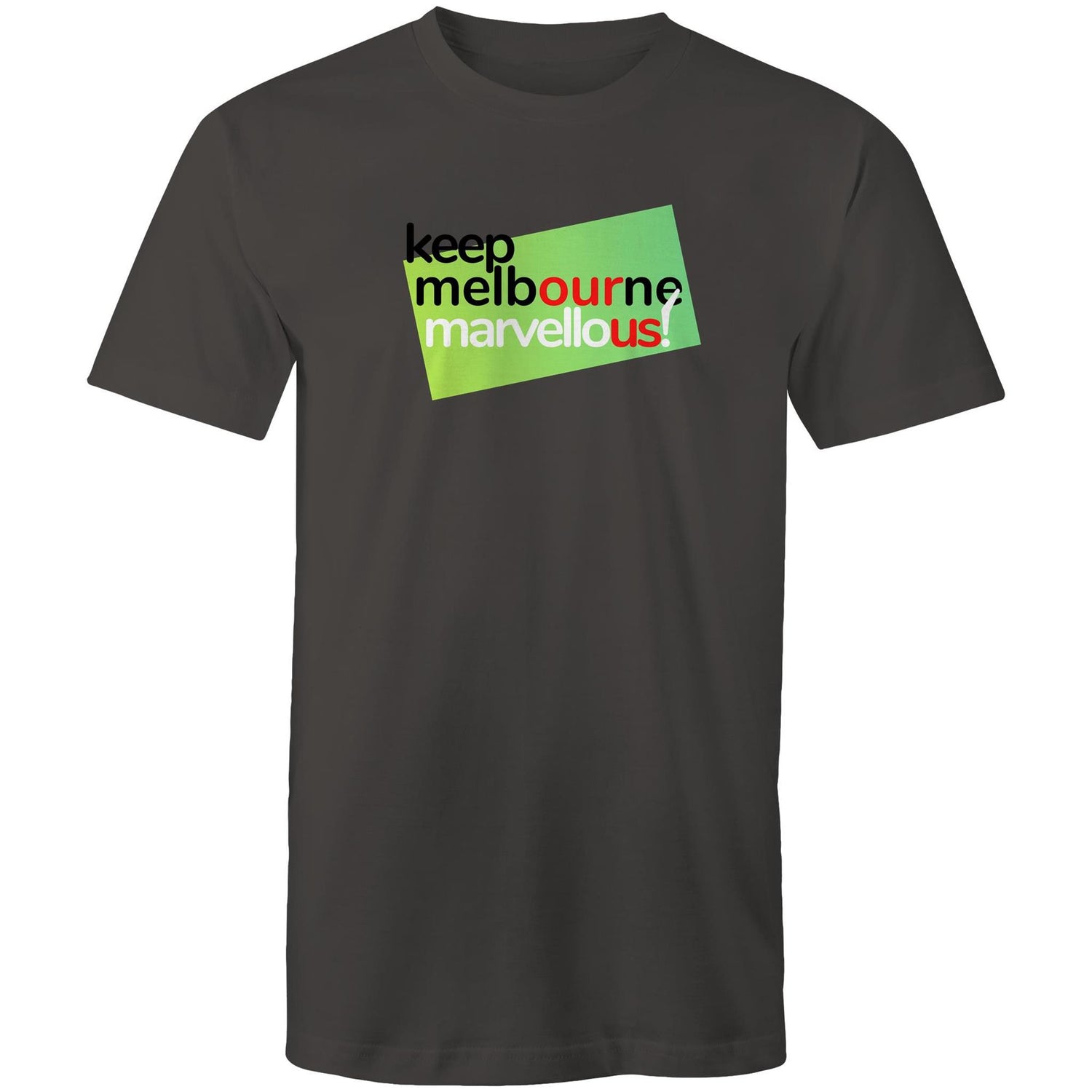 Men's T-shirt "Keep Melbourne Marvellous!" Hoddle Grid Garden State Green Design Tee