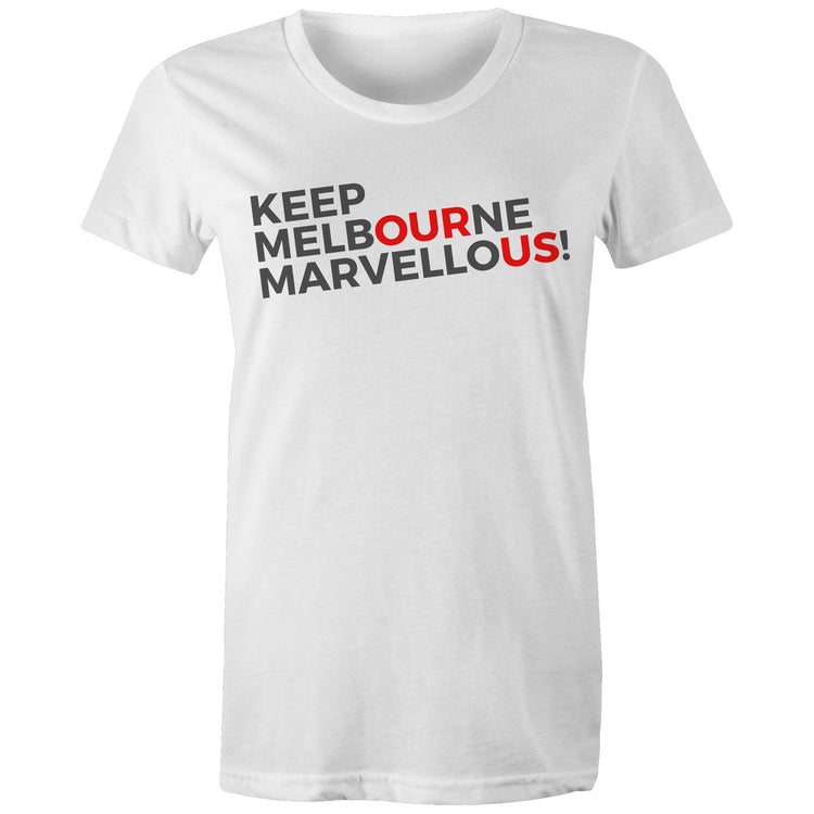 Keep Melbourne Marvellous! - Women's T-shirt Printed Slogan