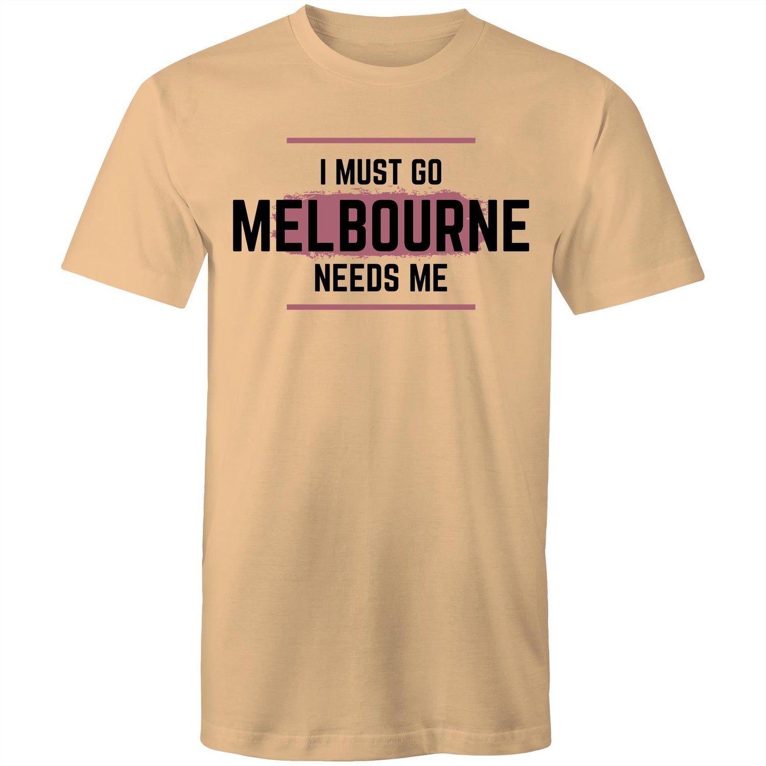 Funny Men's T-shirt Superhero Slogan "I Must Go, Melbourne Needs Me"