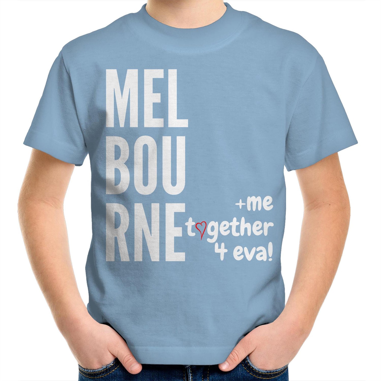 Funny Kids T-shirt "Melbourne & Me Together Forever" - Slogan Tee