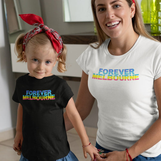 Forever Melbourne - Kids Infant T-shirt Fun Multicolour Rainbow Colourful