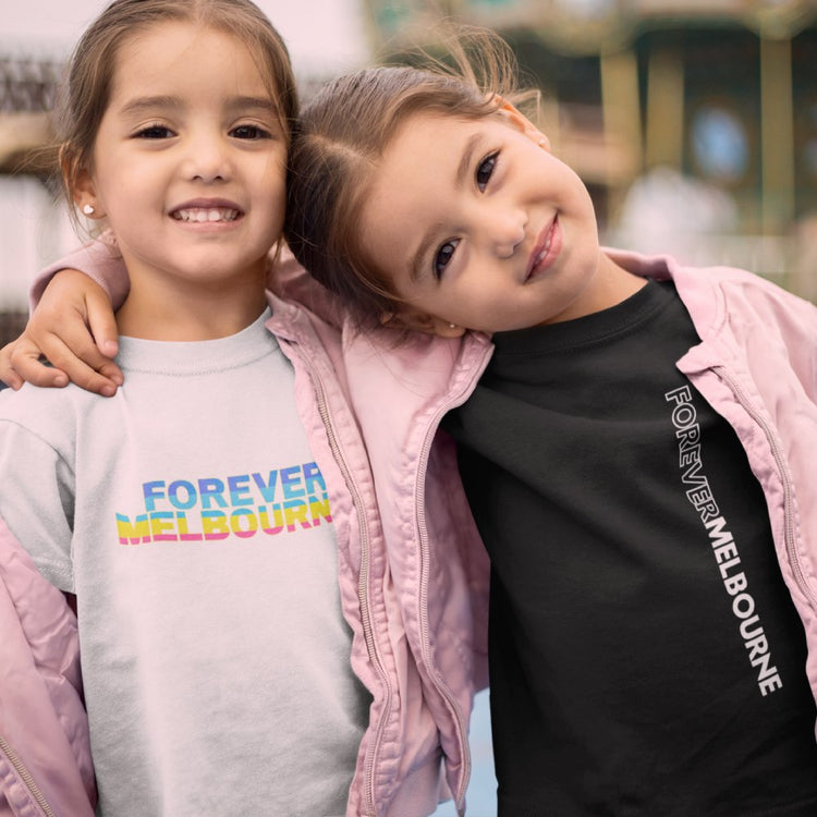 Forever Melbourne - Kids Vertical Slogan Youth Crew T-Shirt Children's Clothing Melbourne City