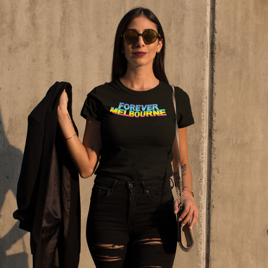 Forever Melbourne - Women's Colourful Rainbow T-shirt